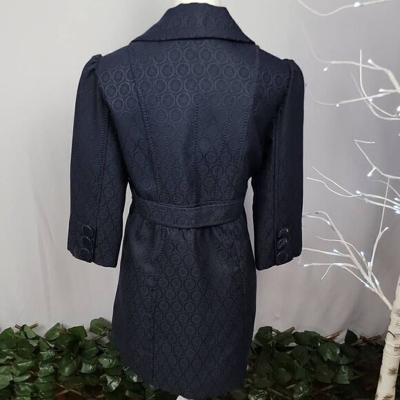 PETER NYGARD 3/4 Sleeve Navy 3 Button Pocketed‎ Patterned Jacket [SIZE 10] - Picture 3 of 6